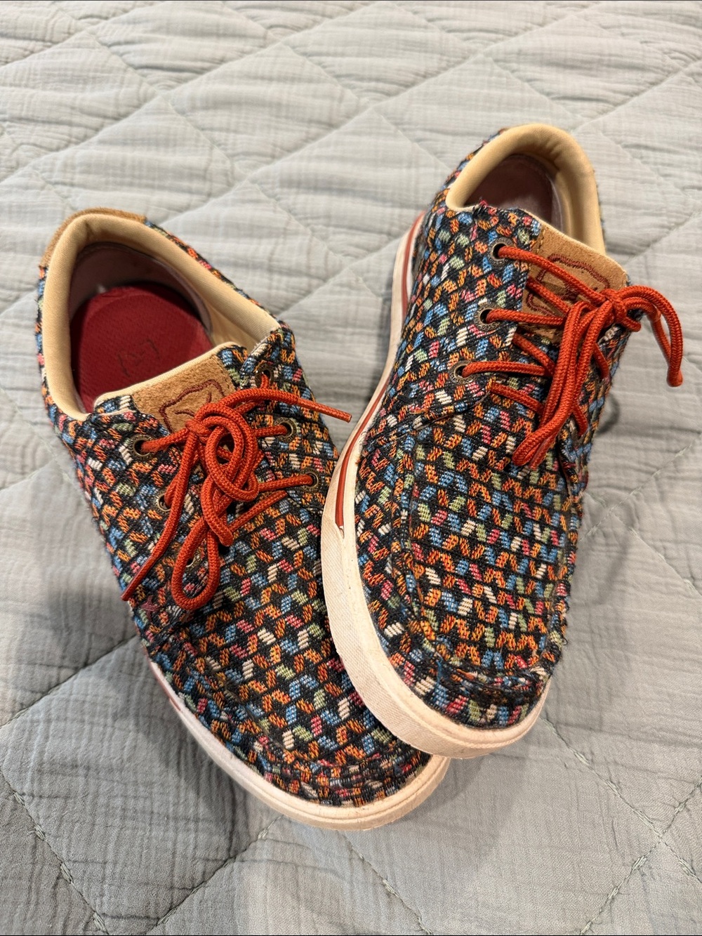 Twisted X Multicolor Woven Sneakers with Orange Laces